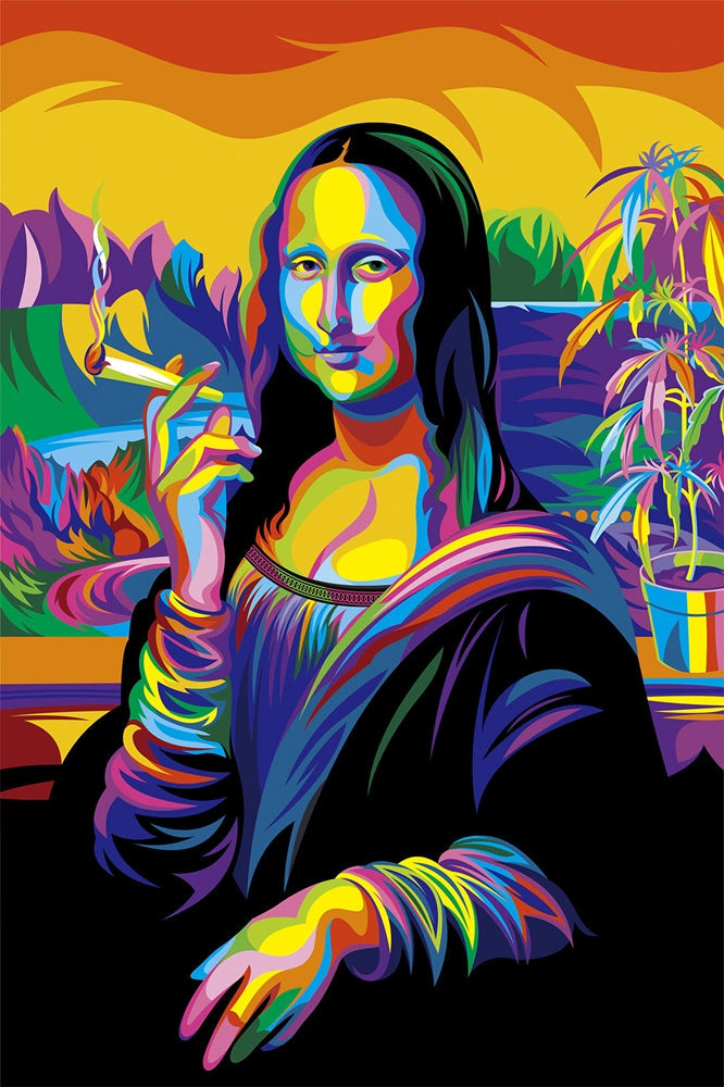 Bob Weer "Mona Lisa" 6.1" x 8.1" 85 Piece Puzzle in Black Chipboard Box