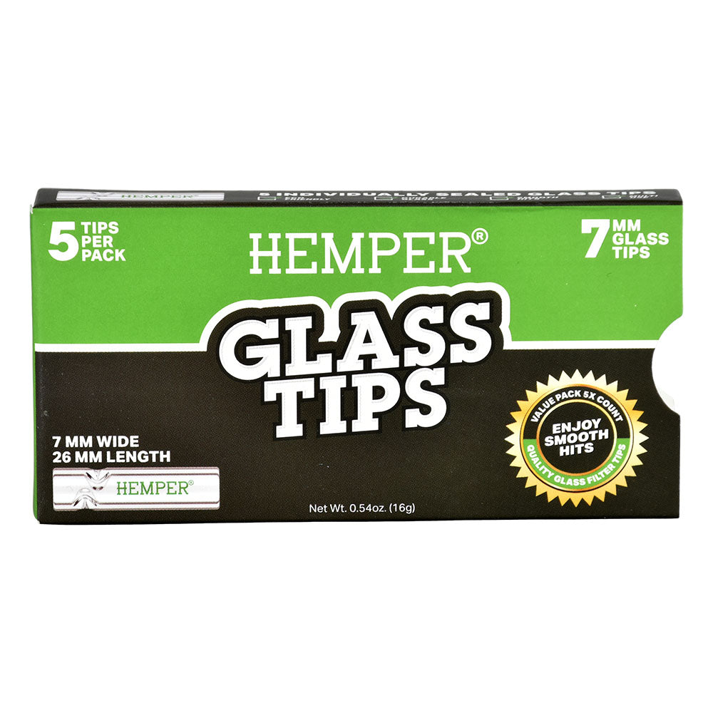 10PC DISPLAY - Hemper Glass Tips - 7mm / 5pk