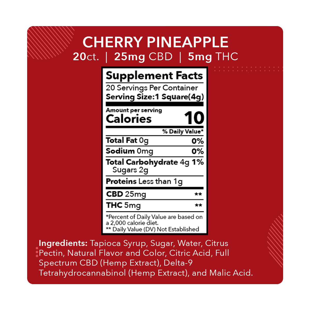 Mdrn Mood Cherry Pineapple - 25mg CBD / 5mg THC (20ct)