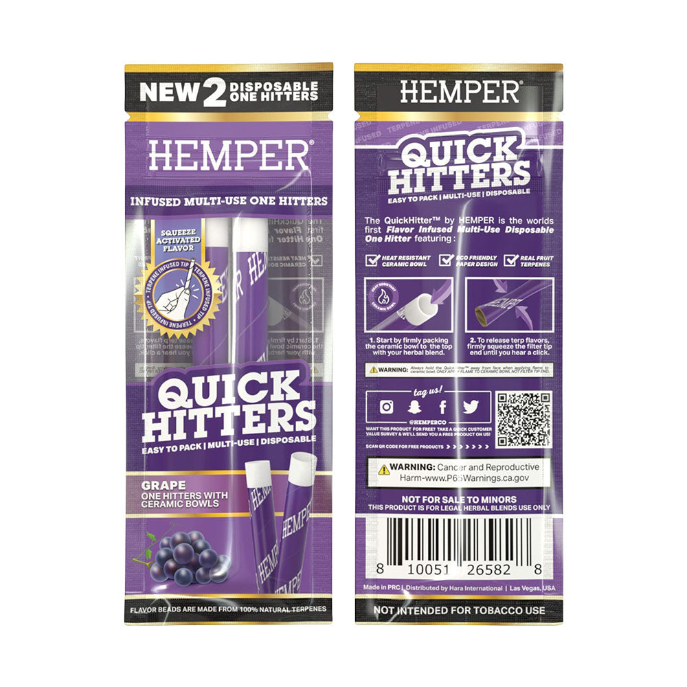 Hemper Quick Hitters Multi-Use Disposable One Hitter | 2pk | 20pc Display