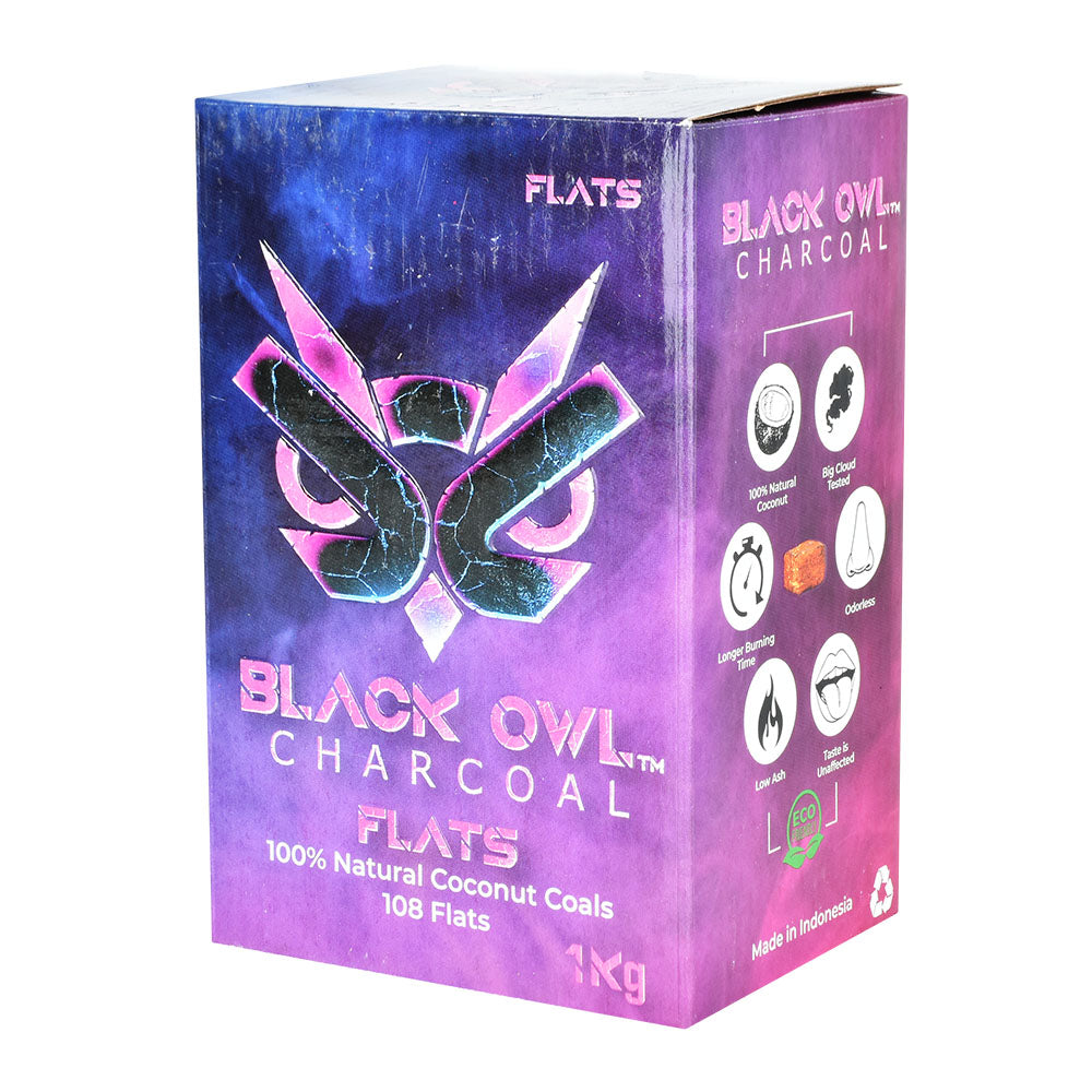 Black Owl Natural Coconut Charcoal Briquette / 108 Flat Cubes