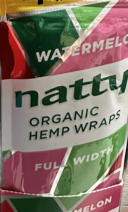 Natty Hemp Full Width Organic Natural 4 Wraps (3 Count) Watermelon Flavor