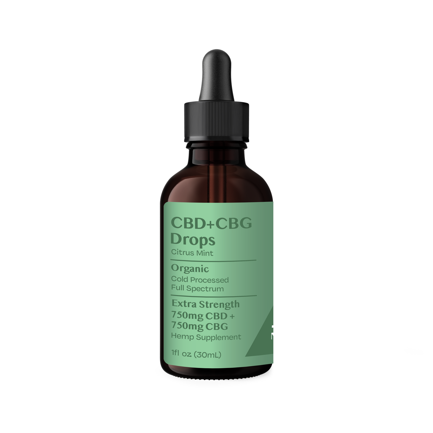 CBG+CBD Drops Citrus Mint - Extra Strength 750mg+750mg