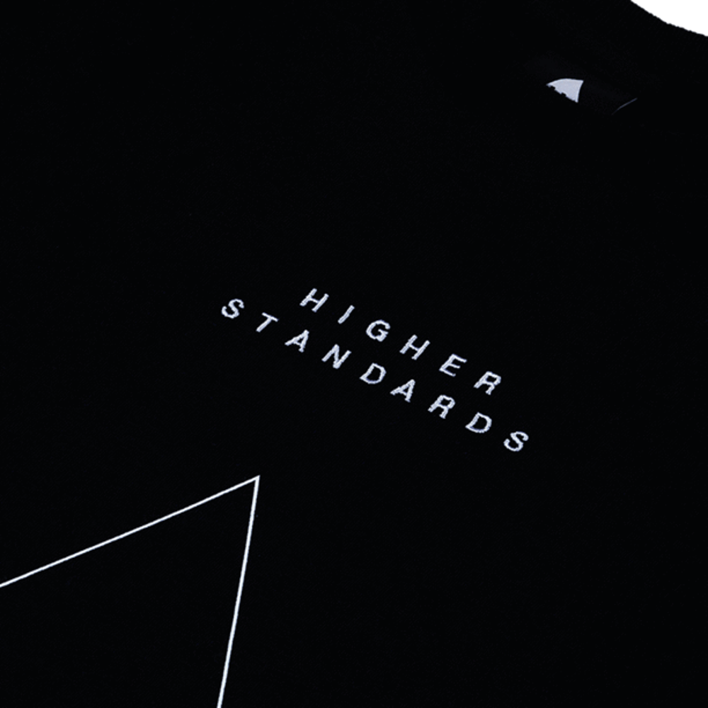 Higher Standards T-Shirt - Embroidered Triangle