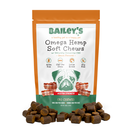 Bacon Flavored Omega Hemp CBD Soft Chews - Large Breed/Extra Strength