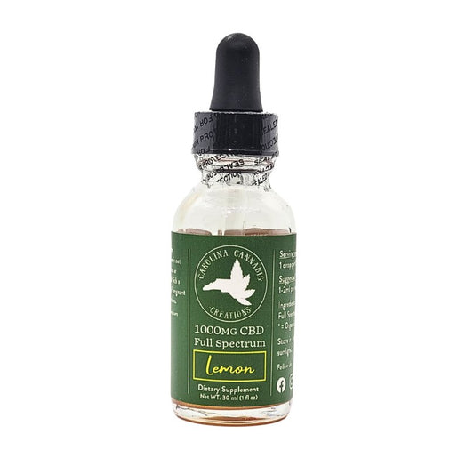 Canna Drops Full Spectrum 1000mg CBD Tincture | Lemon | Carolina Cannabis Creations