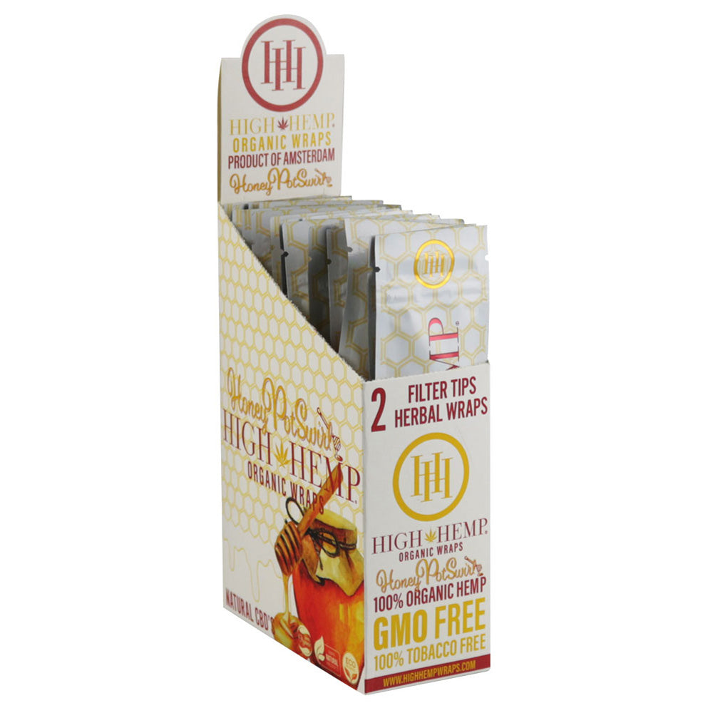 25PC DISP - High Hemp Organic CBD Wraps - 2pk