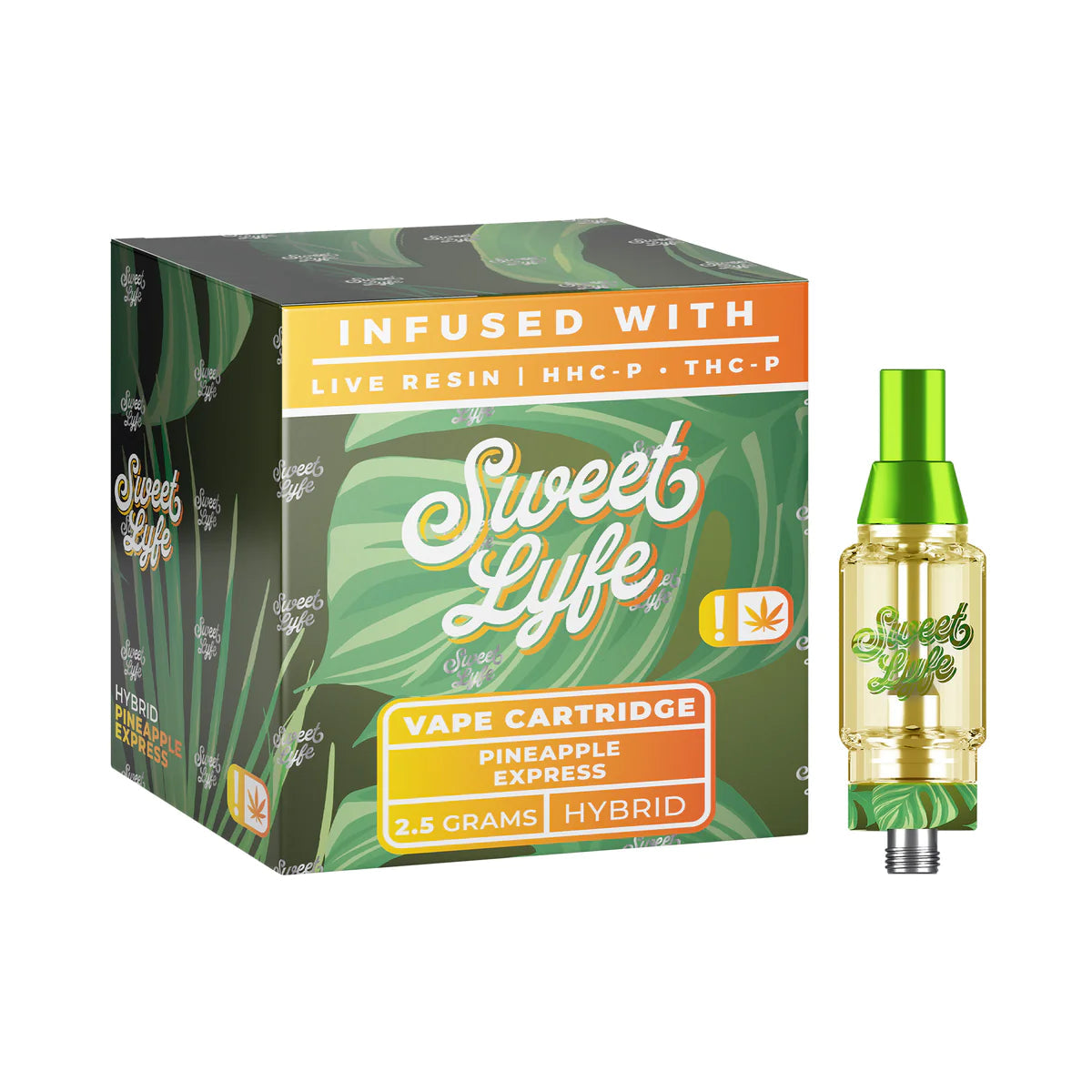 Sweet life 2.5ml Vape Cartridges Infused with Live Resin HHC-P+THC-P - Pineapple Express - Hybrid