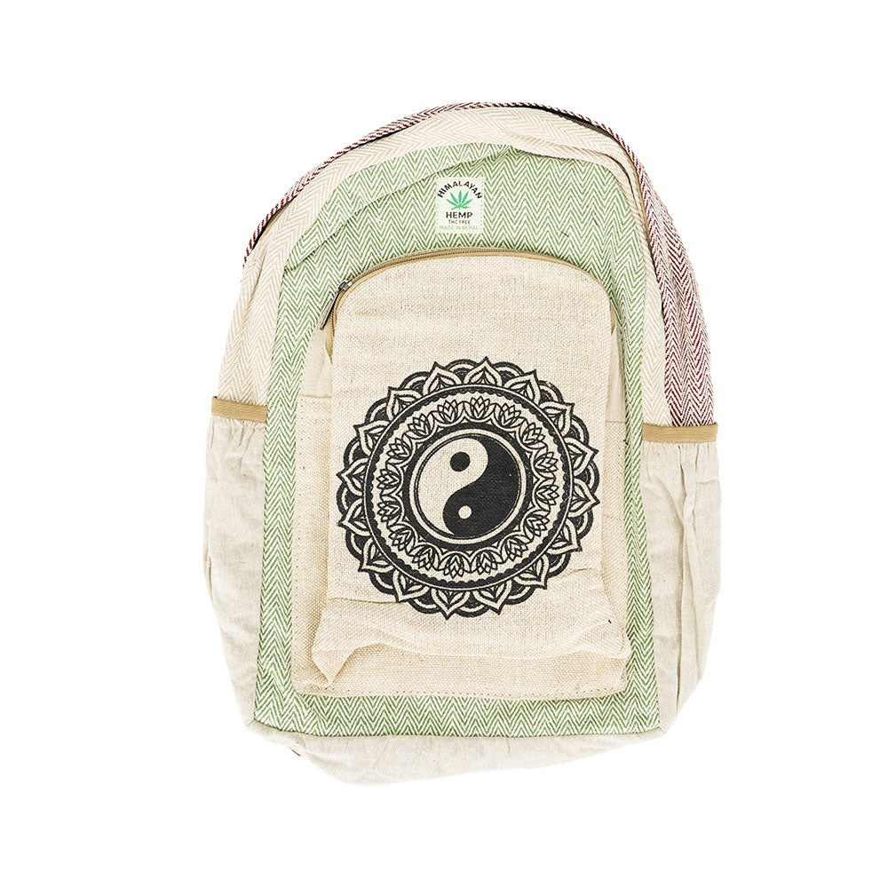 ThreadHeads Himalayan Hemp Yin Yang Mandala Backpack - 13"x17"