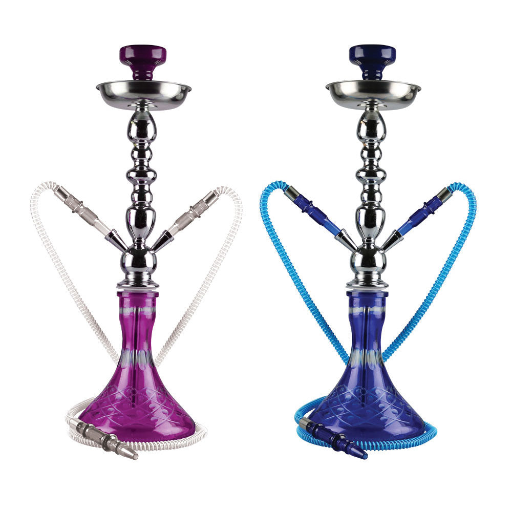 Large Vase Hookah - 24"/2-Hose - Colors Vary