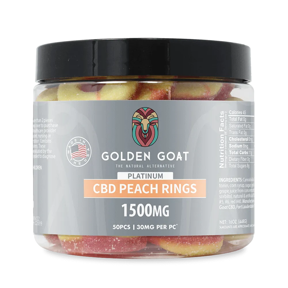 Platinum CBD Gummies 1500mg - Peach Rings