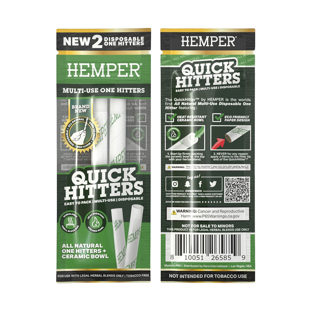 Hemper Quick Hitters Multi-Use Disposable One Hitter | 2pk | 20pc Display