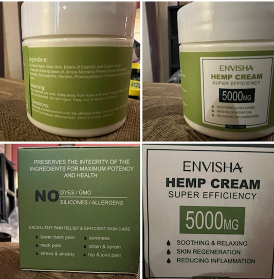 Envisha Hot Pain Relief Hemp Seed Cream Salve Rub