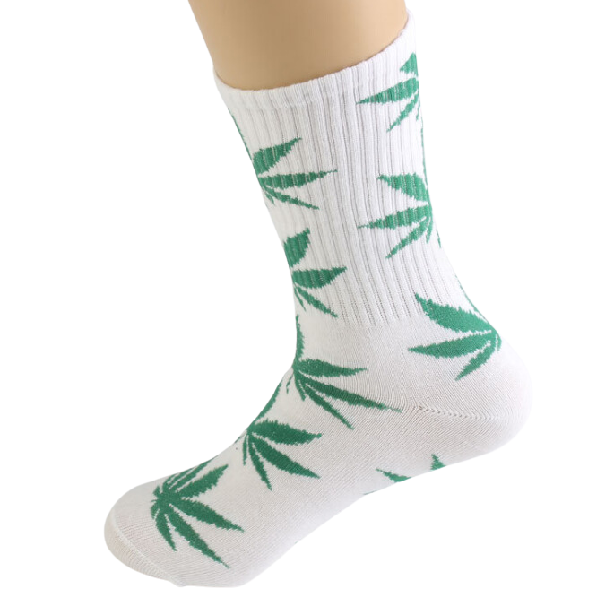 Cannabis Weed Marijuana Leaf Unisex Hip Hop Street Fashion Comfortable Cotton Crew Socks