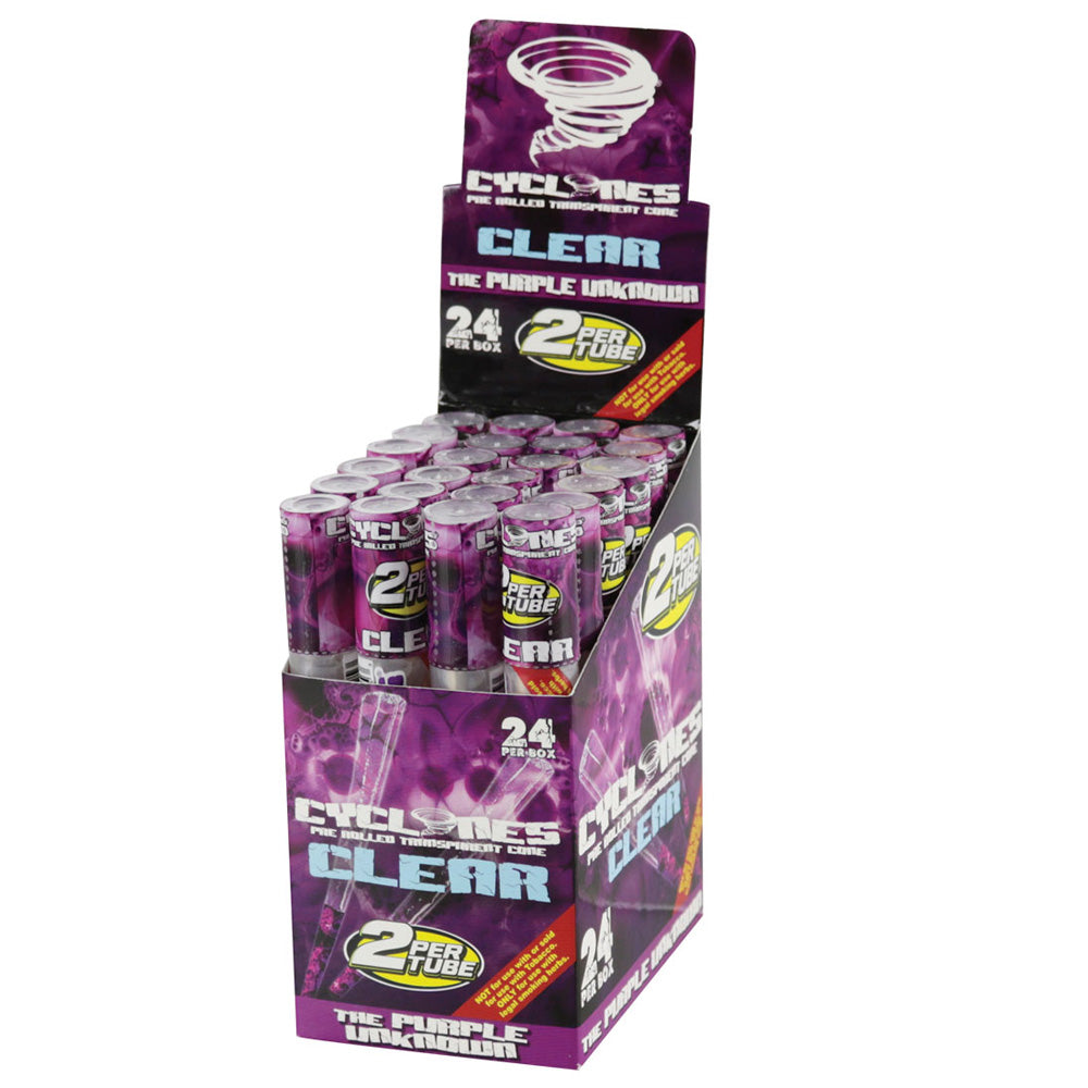 24pk Cyclone Pre-Rolled Clear Cigar Tube