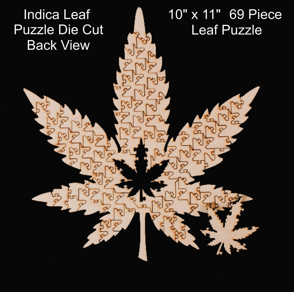 Indica Leaf Shape Puzzle: Nick Johnson “Gelato Cake" 10" x 11" 69 Piece 1/4 Inch thick Maple Wood Jigsaw Puzzle