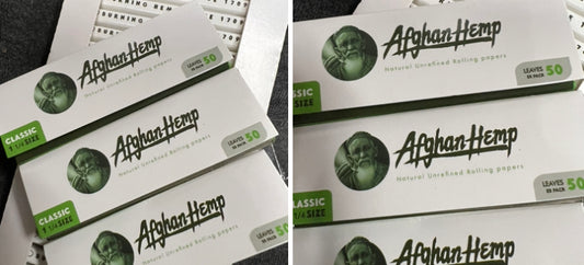 Afghan Hemp All Natural Rolling Papers 1 1/4 Size  (6 Pack)