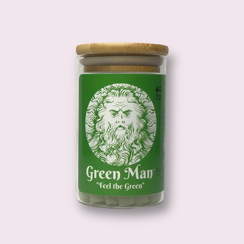 Green Man 1.25 Green Rice Cones 40ct Jar