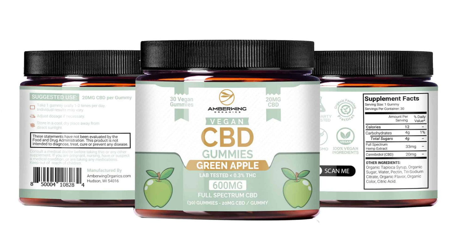 Full Spectrum Vegan CBD Gummies – Green Apple