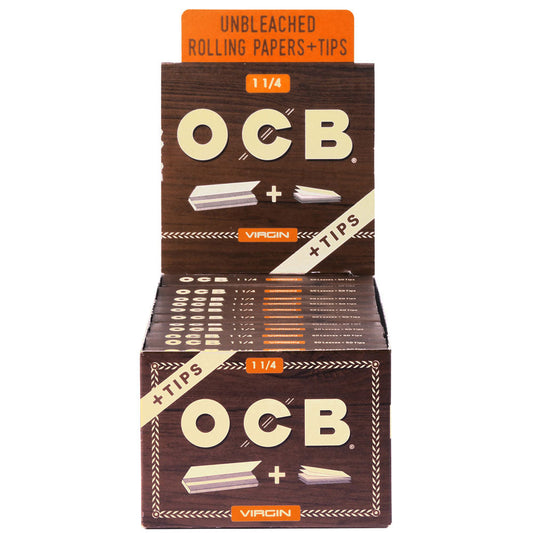 24PC DISPLAY - OCB Virgin Unbleached Papers & Tips