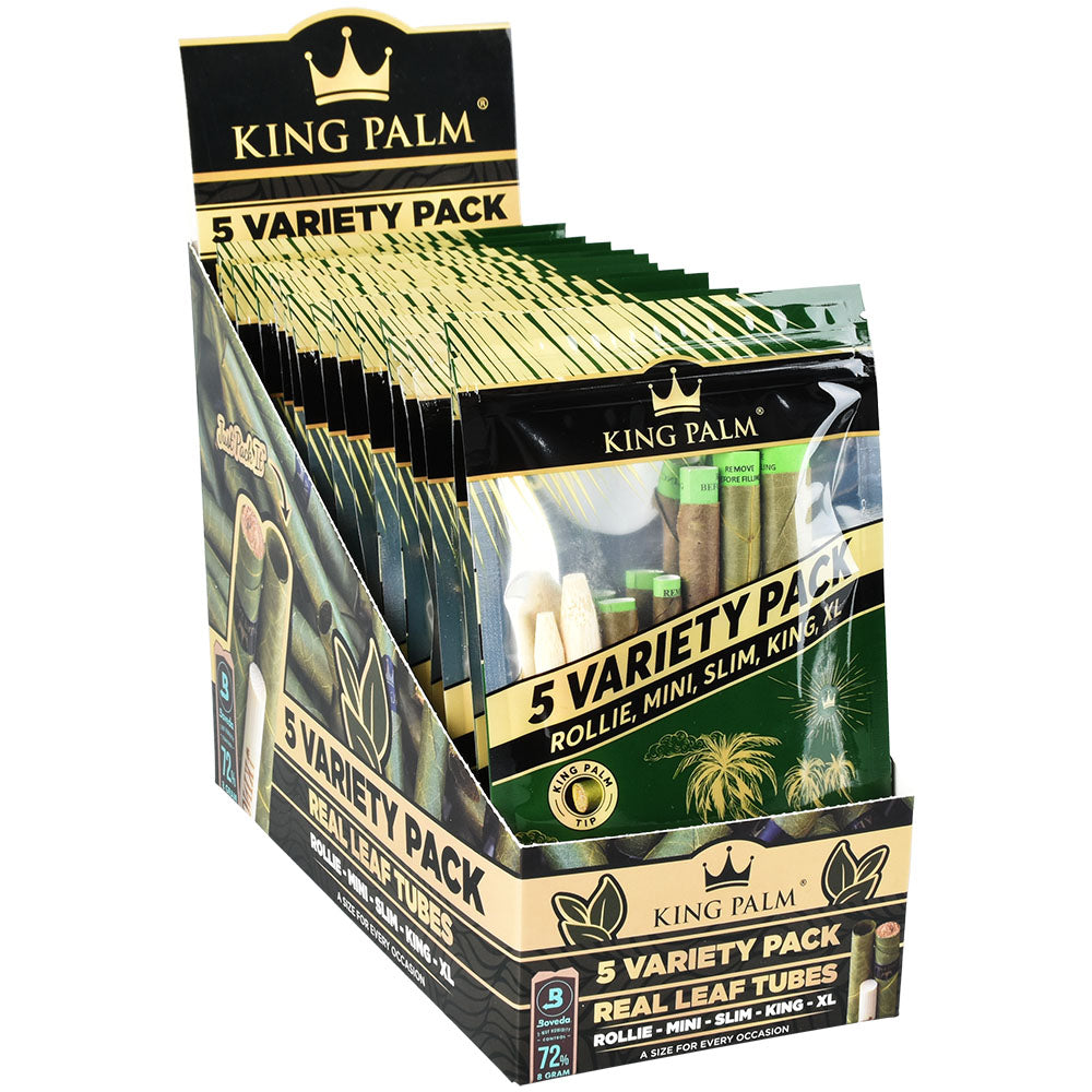 King Palm Hand Rolled Leaf | 5 Variety Pack| 15pc Display