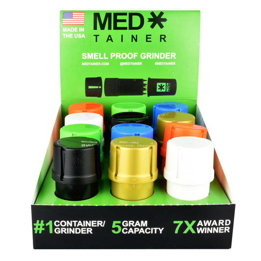 12PC DISPLAY - Medtainer Storage Container - Assorted Colors