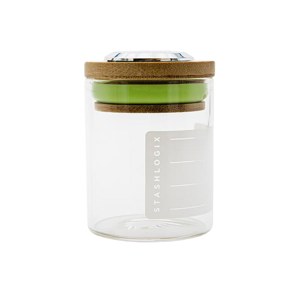 Stashlogix Bamboo Lid SmartJar w/ Analogue Humidity Sensor