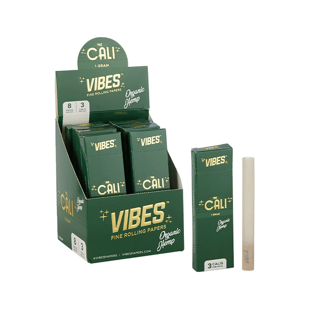 8PC DISP- Vibes The Cali Pre-Rolls - 3pk/Organic Hemp