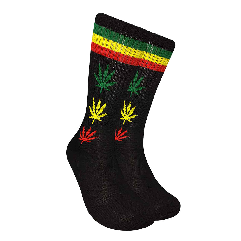 Mad Toro Socks | Rasta Leaves and Stripes