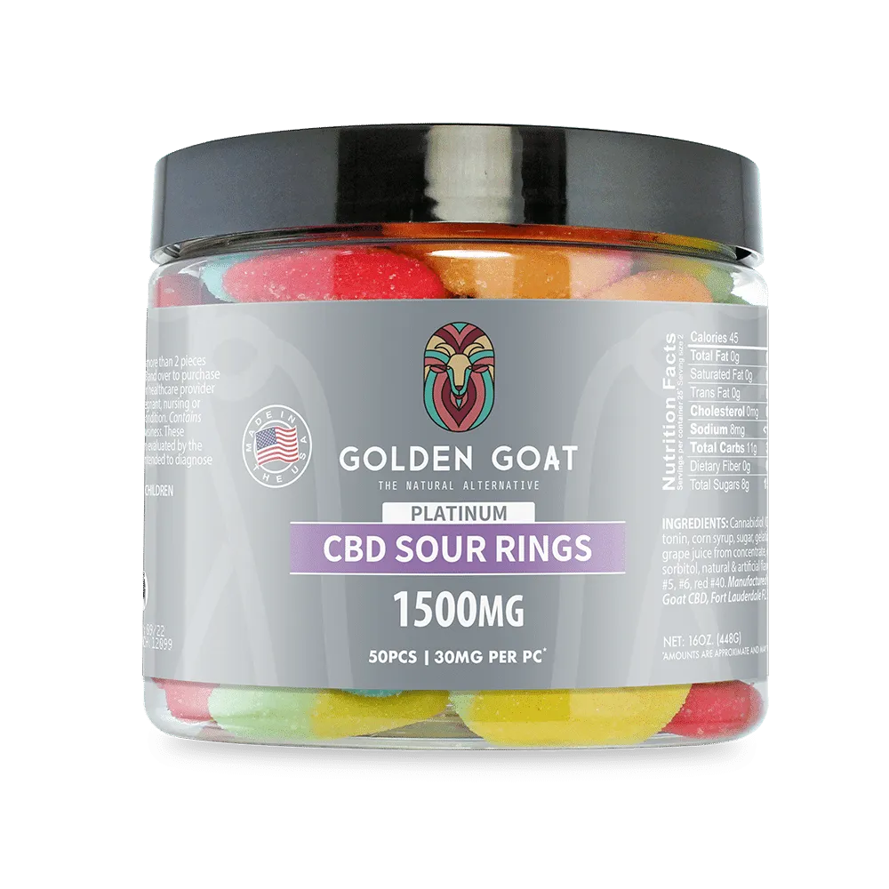 Platinum CBD Gummies 1500mg - Neon Rings