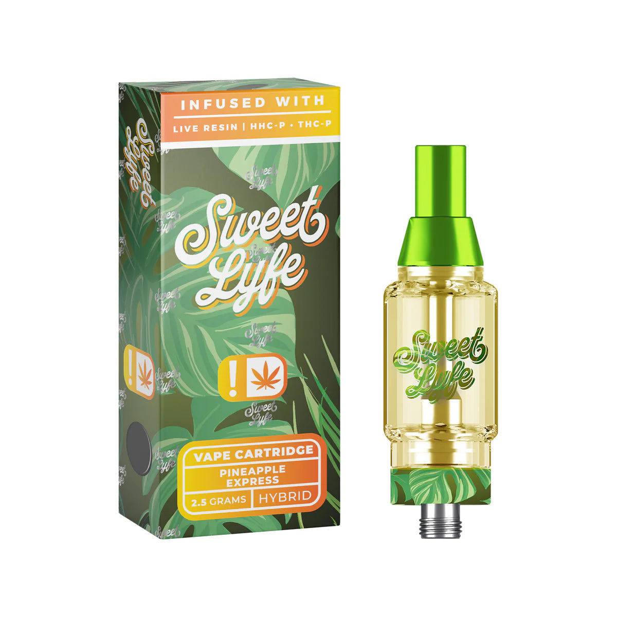 Sweet life 2.5ml Vape Cartridges Infused with Live Resin HHC-P+THC-P - Pineapple Express - Hybrid