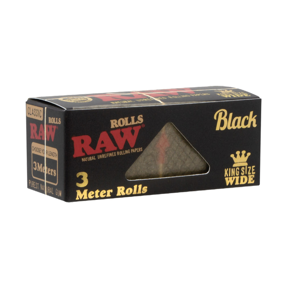 RAW Black Rolls Rolling Papers -3M/King Size Wide 12PC DISP-