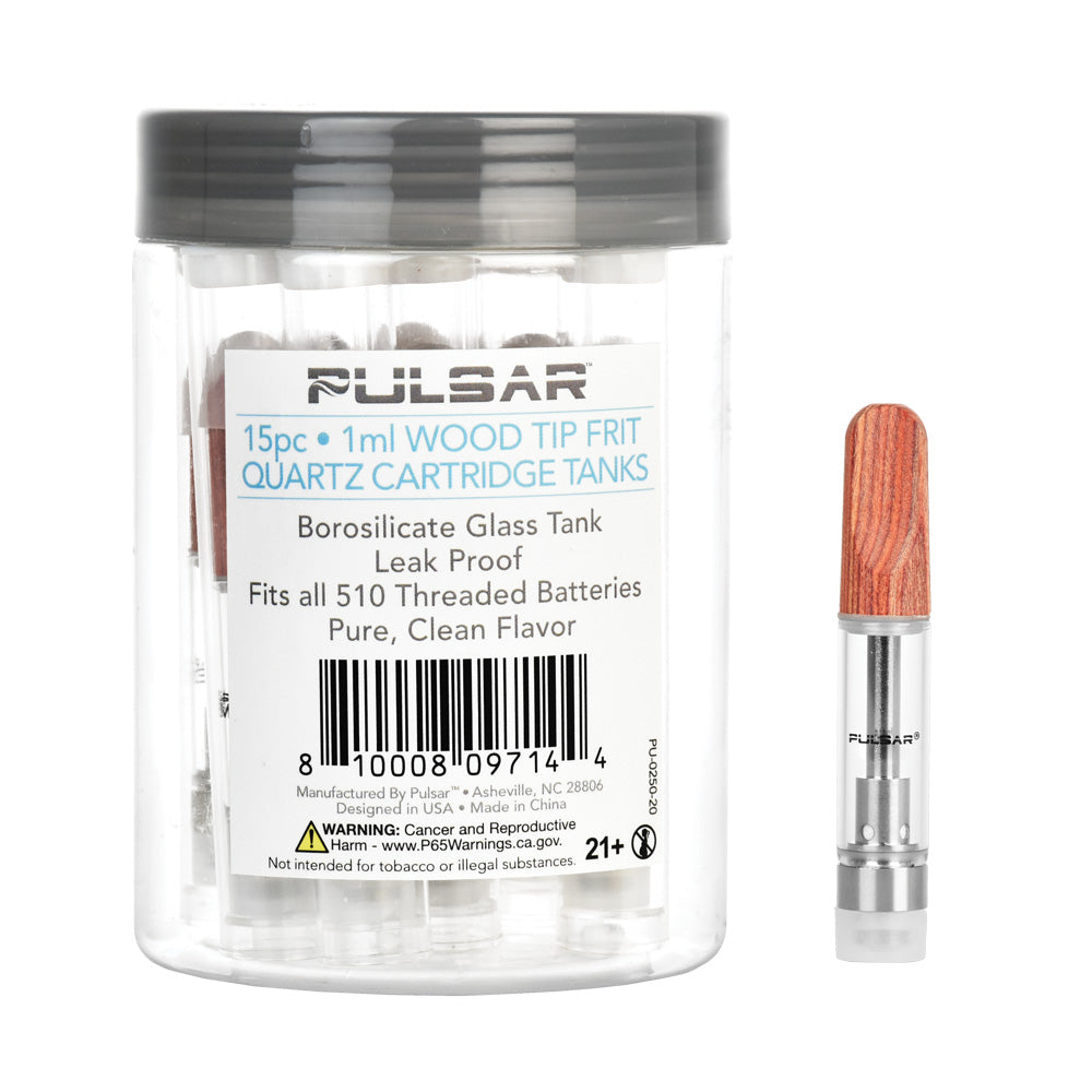 Pulsar Wood Tip Quartz Frit Cartridge Tanks