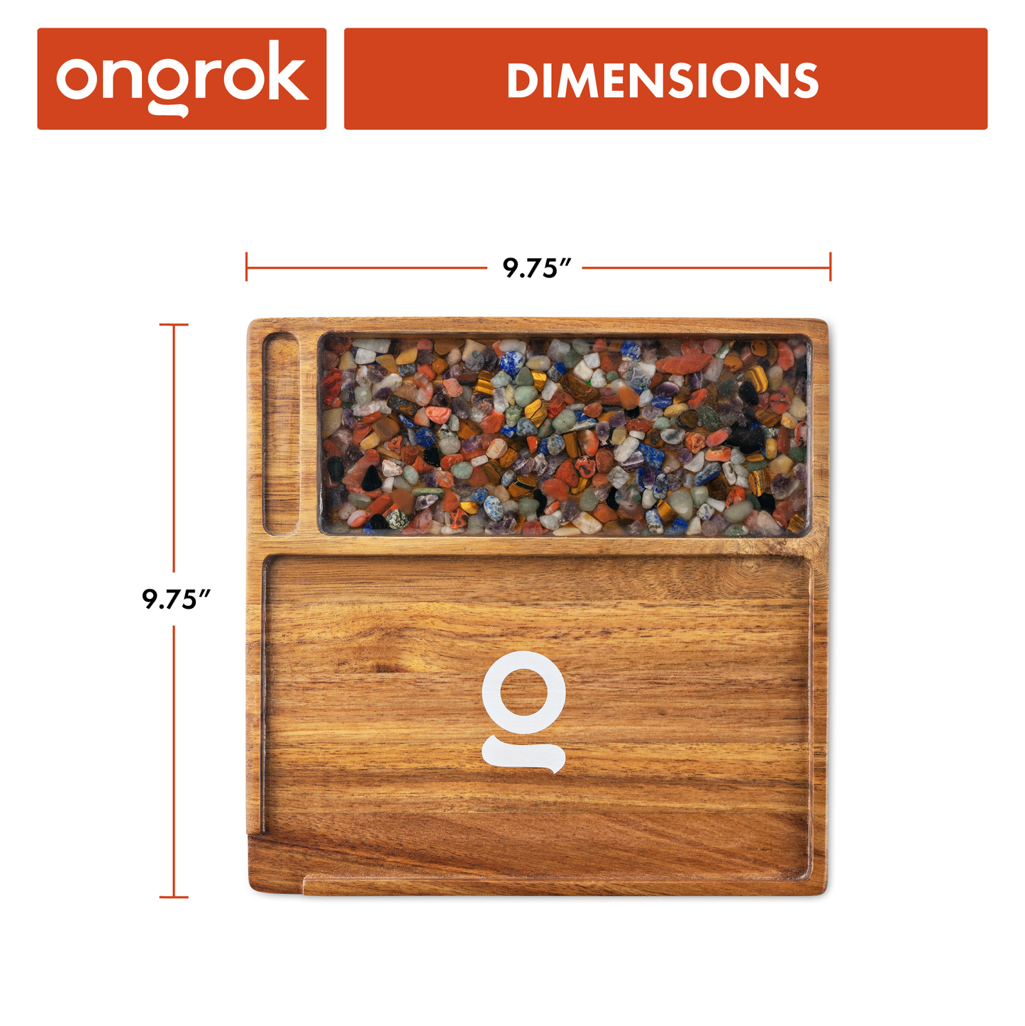 Ongrok Premium Natural Acacia Wood Tray | 9.5" x 9.5"