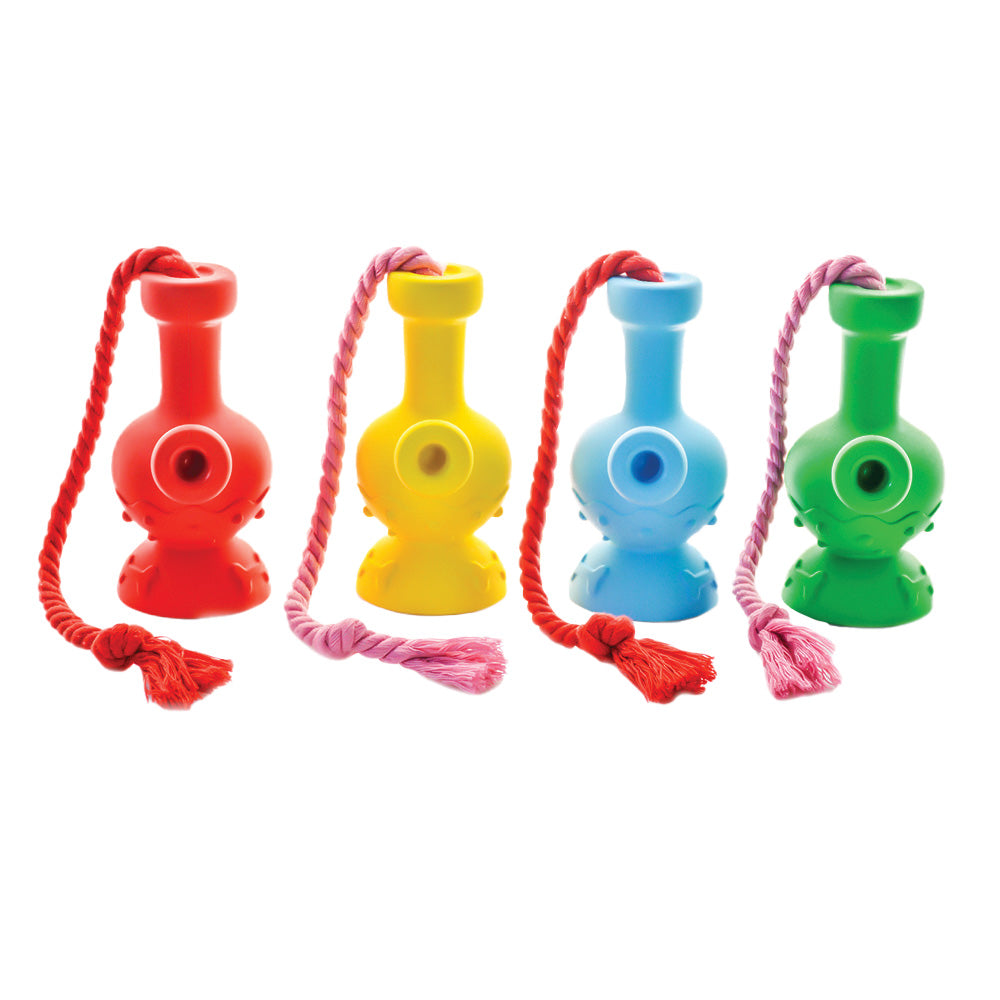 Puff Palz Tug & Toke Water Pipe Dog Toy - 6" / Colors Vary