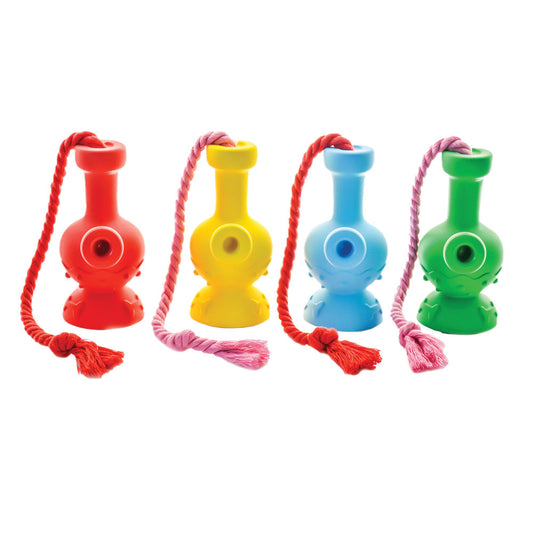 Puff Palz Tug & Toke Water Pipe Dog Toy - 6" / Colors Vary