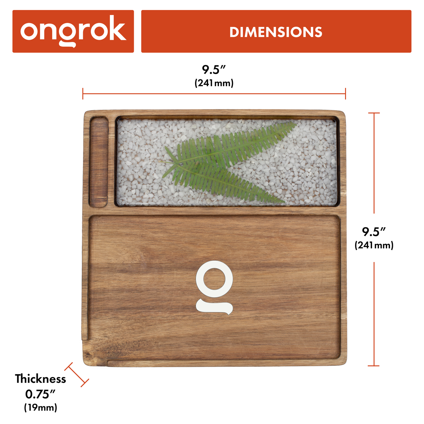 Ongrok Premium Natural Acacia Wood Tray | 9.5" x 9.5"