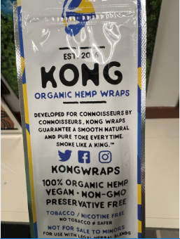 Kong Hemp Organic Herbal Wraps Kush Blueberry Flavor (5 Cnt 2 Per Pack)