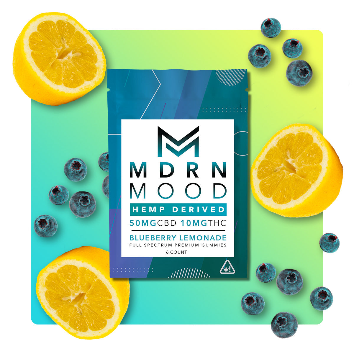 Mdrn Mood Blueberry Lemonade- 50mg CBD / 10mg THC (6ct)