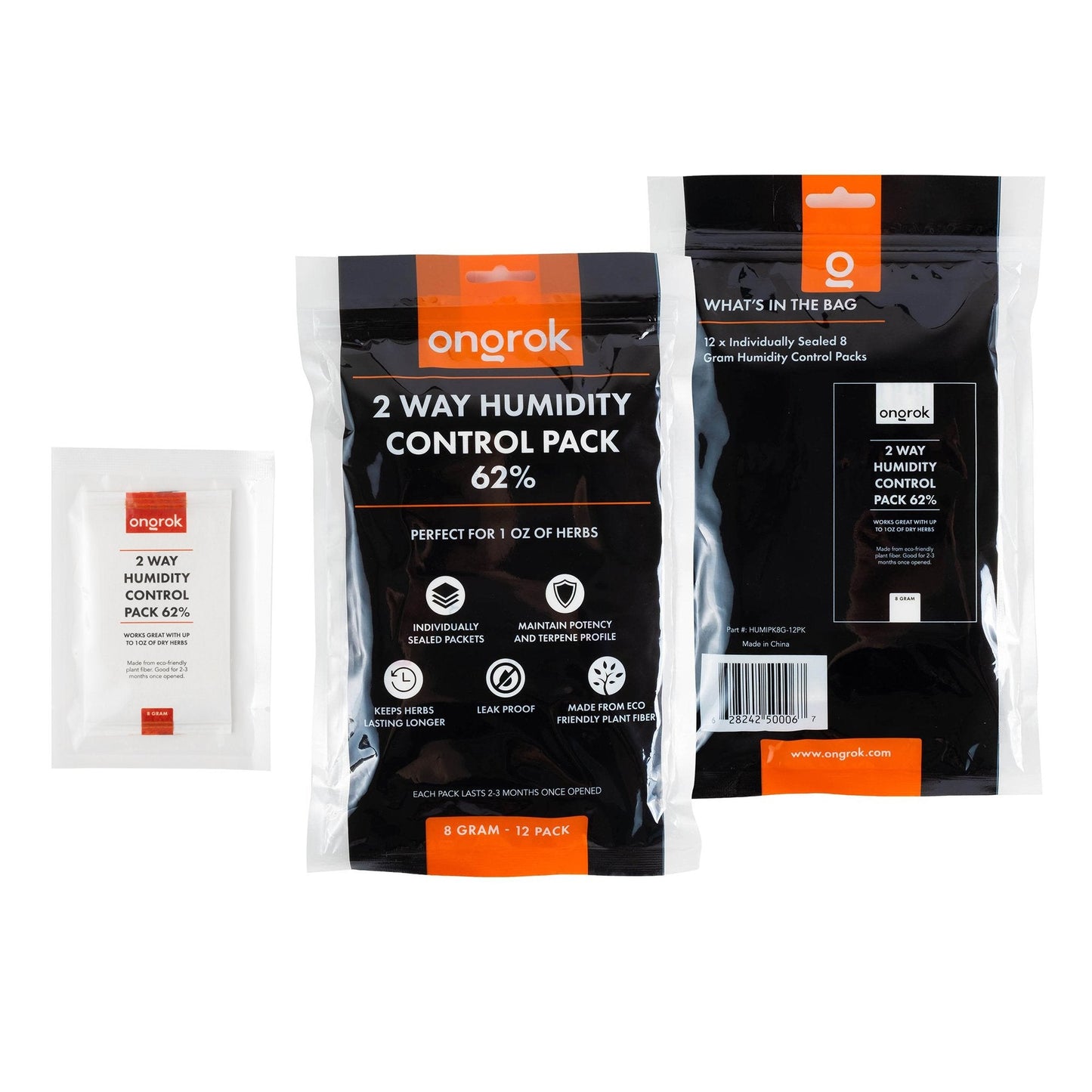 Ongrok 2-Way 62% Humidity Packs | 3 sizes (Small, Medium, Large)