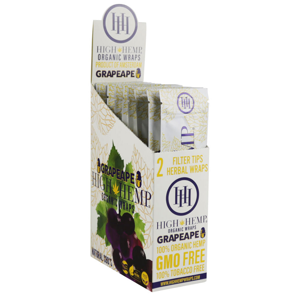 25PC DISP - High Hemp Organic CBD Wraps - 2pk