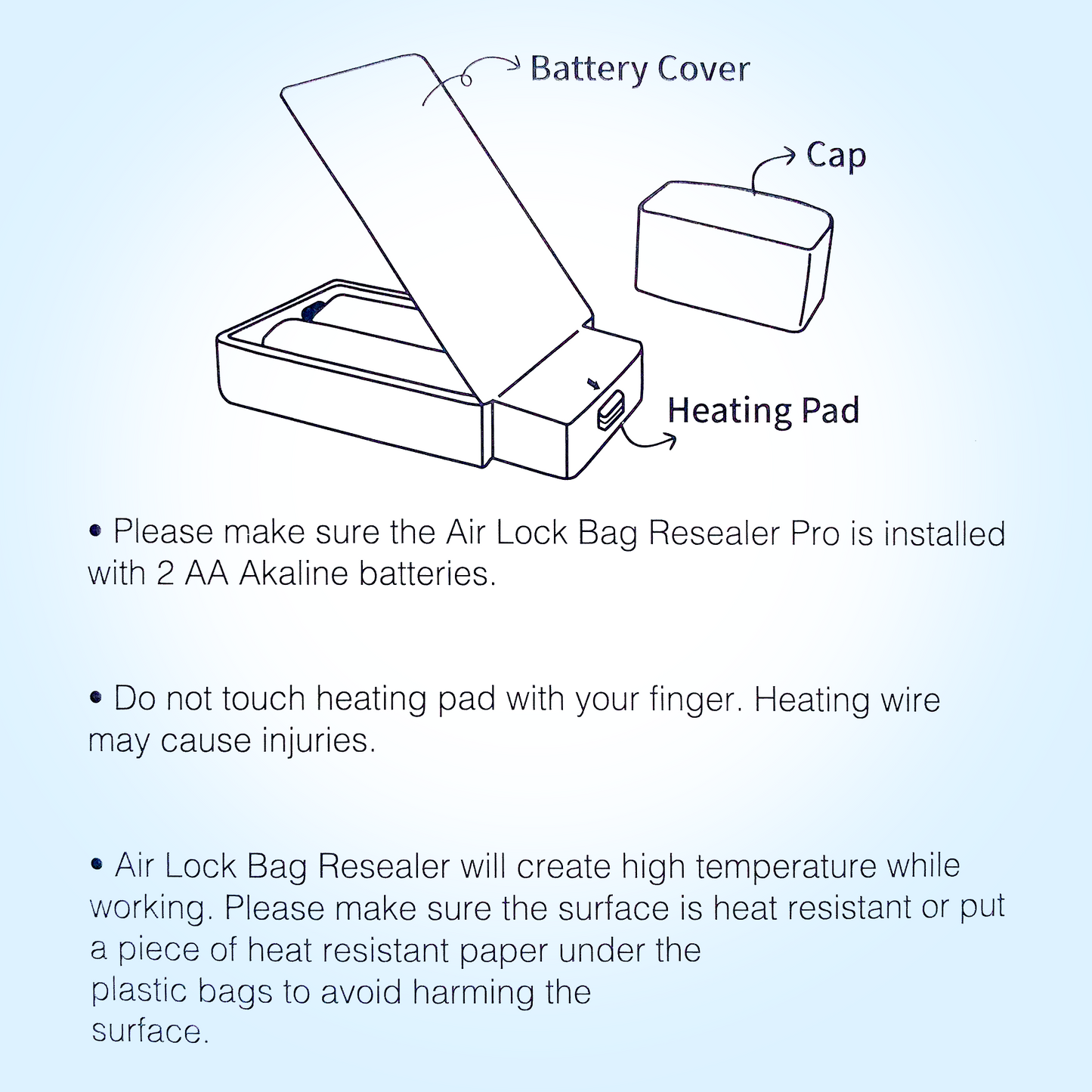 Air Lock Bag Sealer Pro – Portable Handheld Heat Sealing Food Saver – Airtight Bag Resealer - Seals Bags in Seconds