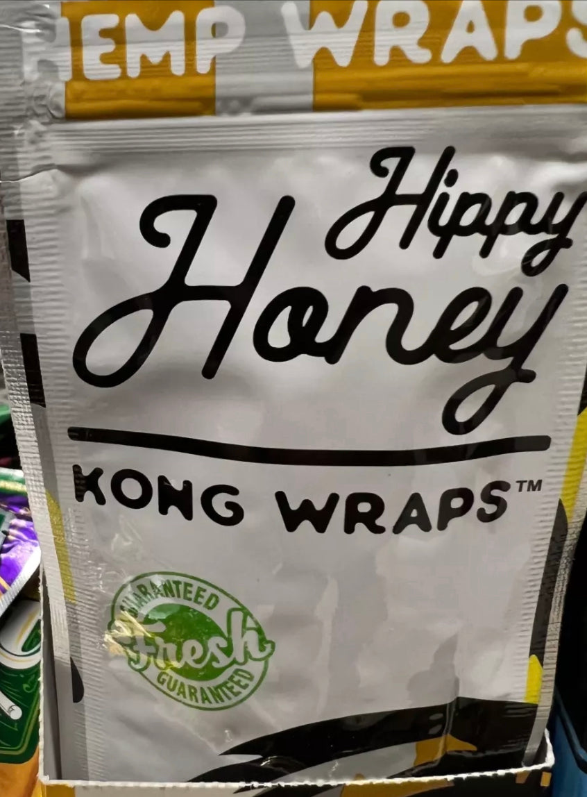 Kong Hemp Natural Organic Herbal Wraps Hippyhoney Flavored (5 Cnt 2 Per Pack)