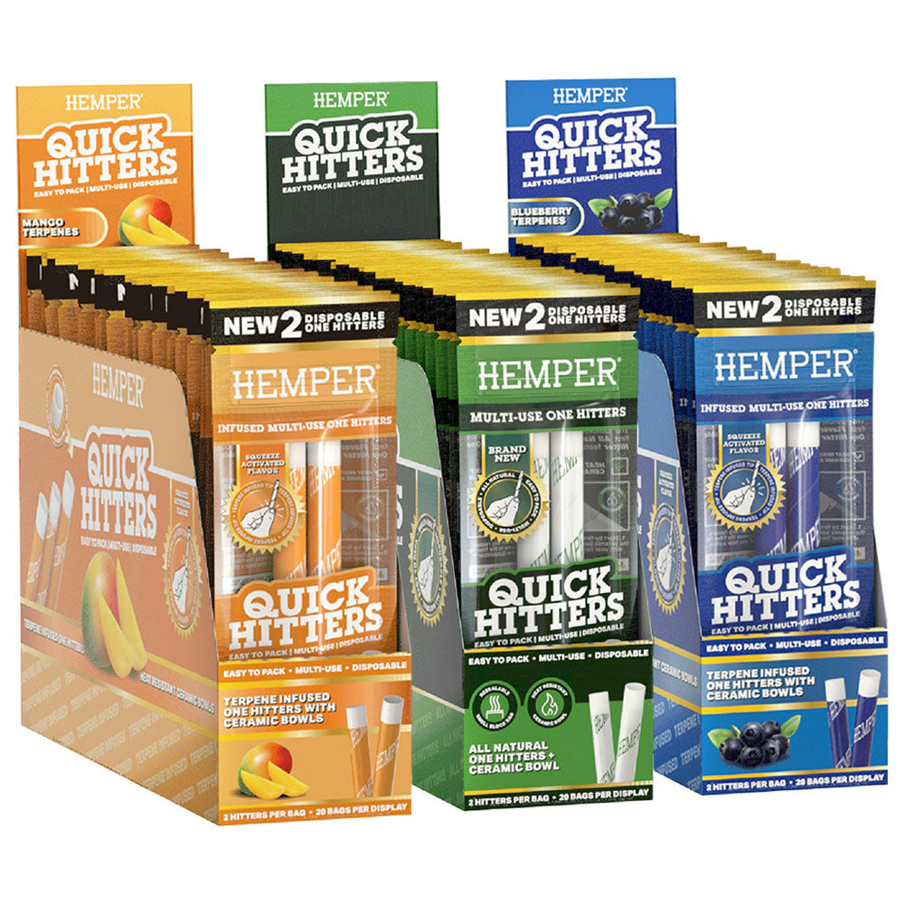 Hemper Quick Hitters Multi-Use Disposable One Hitter | 2pk | 20pc Display