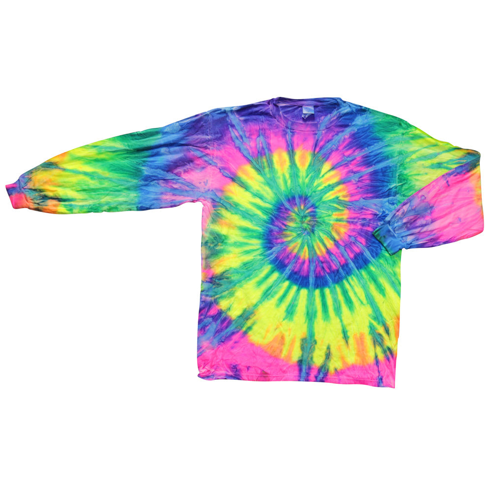 Neon Rainbow Long Sleeve Tie-Dye