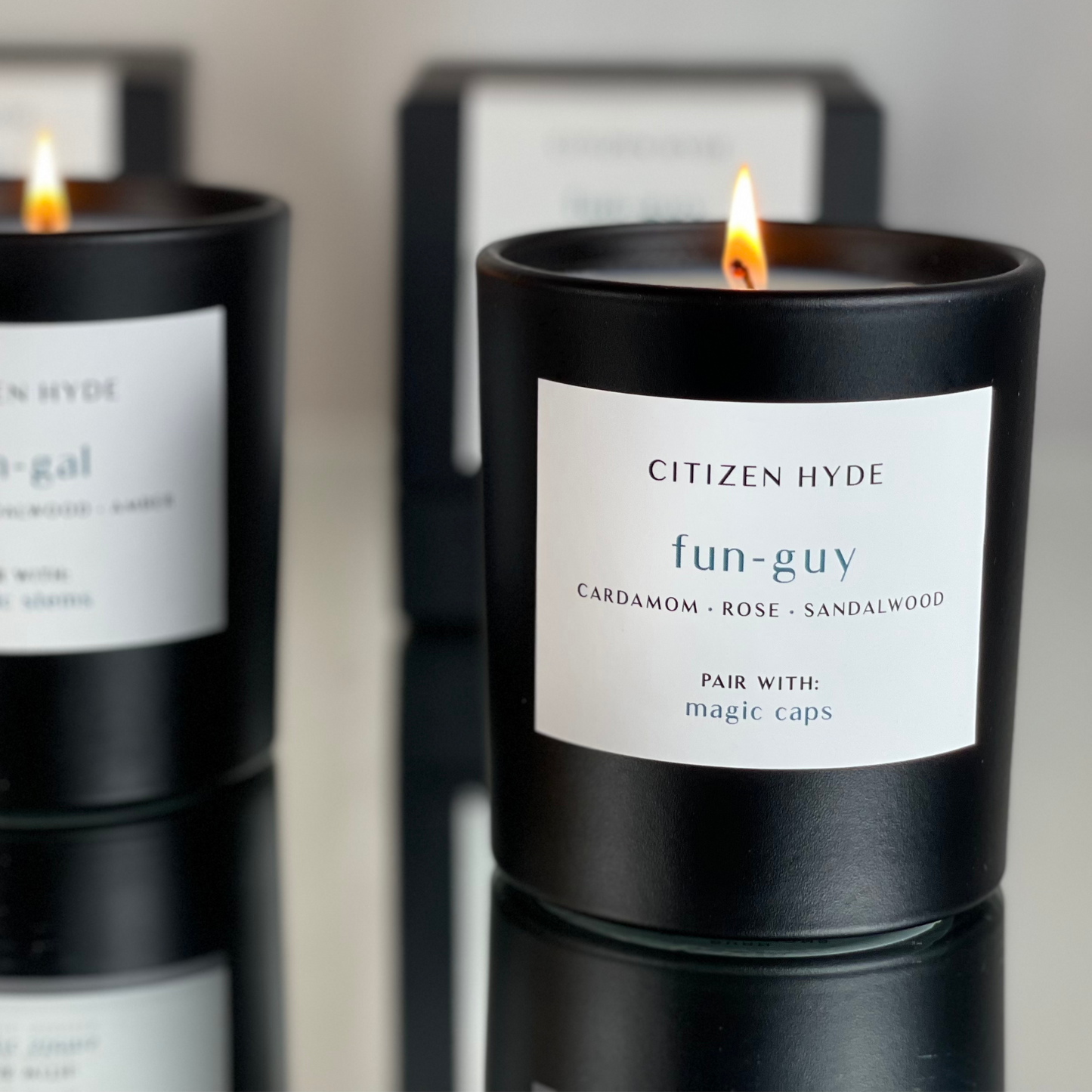 fun-guy Citizen Hyde candle, pair with magic caps