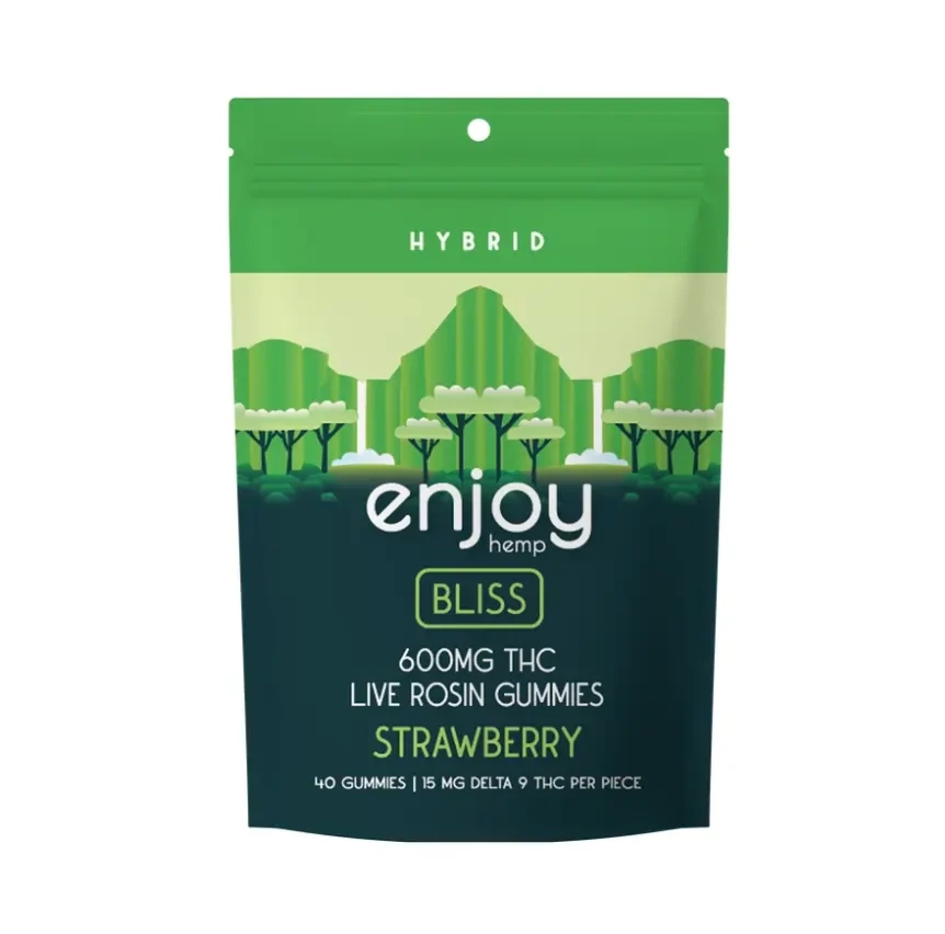 Enjoy: Live Rosin Bliss 15mg Delta 9 THC Strawberry Gummies (Hybrid)