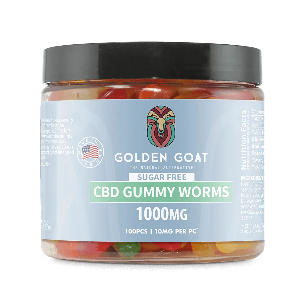 CBD Sugar Free Gummies 1000MG - Clear Worms