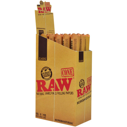 15pk Display - Raw Classic 12" Supernatural Cones